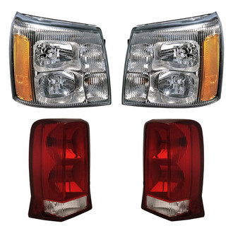 Replacement - 4-Piece Kit (Driver and Passenger Side Headlights, Driver and Passenger Side Tail Lights)