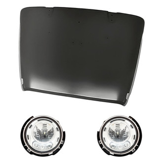 Replacement - 3-Piece Kit (Driver and Passenger Side Headlights, Hood Panel) (Standard Line)