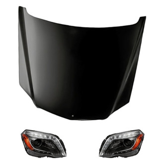Replacement - 3-Piece Kit (Driver and Passenger Side Headlights, Hood Panel) (Standard Line)
