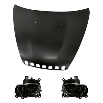 Replacement - 3-Piece Kit (Driver and Passenger Side Headlights, Hood Panel)
