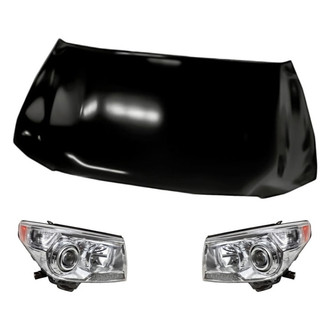 Replacement - 3-Piece Kit (Driver and Passenger Side Headlights, Hood Panel) (Standard Line)