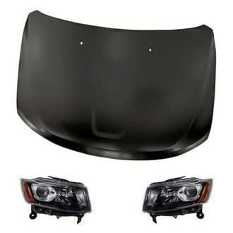 Replacement - 3-Piece Kit (Driver and Passenger Side Headlights, Hood Panel)