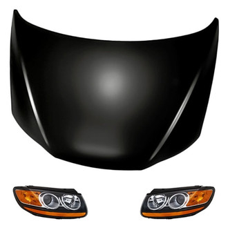 Replacement - 3-Piece Kit (Driver and Passenger Side Headlights, Hood Panel) (Standard Line)