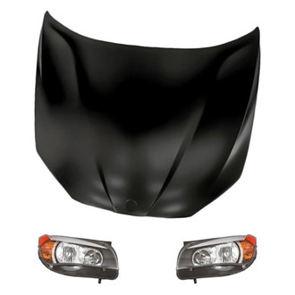 Replacement - 3-Piece Kit (Driver and Passenger Side Headlights, Hood Panel) (Standard Line)
