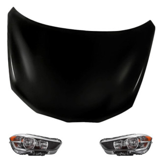 Replacement - 3-Piece Kit (Driver and Passenger Side Headlights, Hood Panel) (Standard Line)