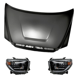 Replacement - 3-Piece Kit (Driver and Passenger Side Headlights, Hood Panel) (Standard Line)