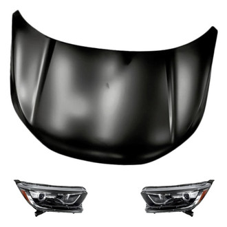 Replacement - 3-Piece Kit (Driver and Passenger Side Headlights, Hood Panel) (Standard Line)
