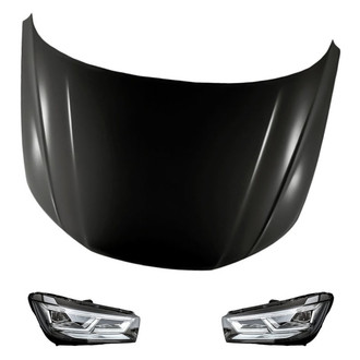 Replacement - 3-Piece Kit (Driver and Passenger Side Headlights, Hood Panel) (Standard Line)