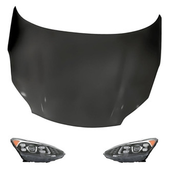 Replacement - 3-Piece Kit (Driver and Passenger Side Headlights, Hood Panel) (Standard Line)