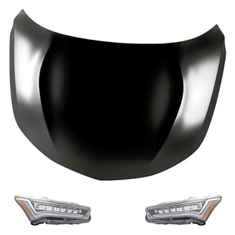 Replacement - 3-Piece Kit (Driver and Passenger Side Headlights, Hood Panel) (Standard Line)
