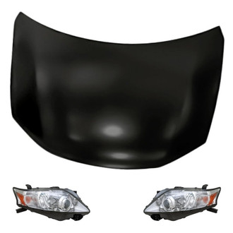 Replacement - 3-Piece Kit (Driver and Passenger Side Headlights, Hood Panel) (Standard Line)