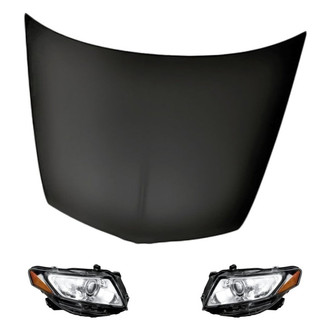 Replacement - 3-Piece Kit (Driver and Passenger Side Headlights, Hood Panel) (Standard Line)