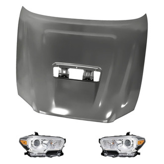 Replacement - 3-Piece Kit (Driver and Passenger Side Headlights, Hood Panel) (Standard Line)