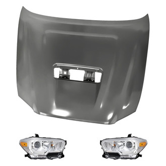 Replacement - 3-Piece Kit (Driver and Passenger Side Headlights, Hood Panel) (Standard Line)