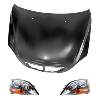 Replacement - 3-Piece Kit (Driver and Passenger Side Headlights, Hood Panel) (Standard Line)