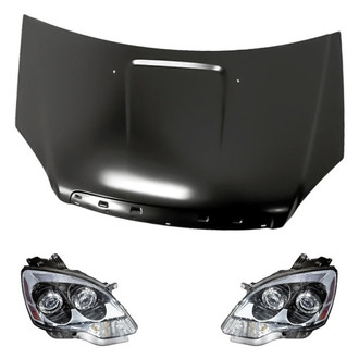 Replacement - 3-Piece Kit (Driver and Passenger Side Headlights, Hood Panel)