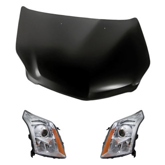 Replacement - 3-Piece Kit (Driver and Passenger Side Headlights, Hood Panel) (Standard Line)