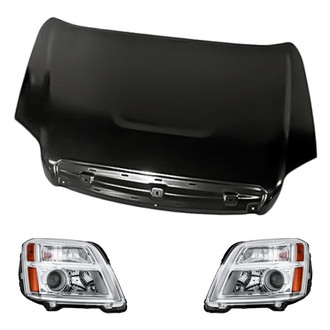 Replacement - 3-Piece Kit (Driver and Passenger Side Headlights, Hood Panel) (Standard Line)