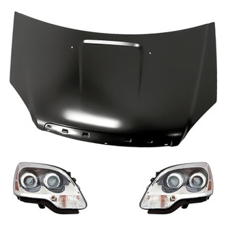 Replacement - 3-Piece Kit (Driver and Passenger Side Headlights, Hood Panel)