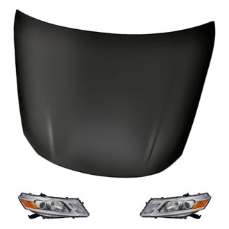 Replacement - 3-Piece Kit (Driver and Passenger Side Headlights, Hood Panel) (Standard Line)