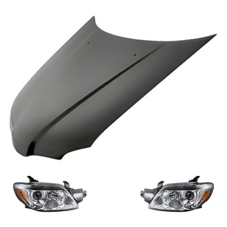 Replacement - 3-Piece Kit (Driver and Passenger Side Headlights, Hood Panel) (Standard Line)