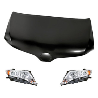 Replacement - 3-Piece Kit (Driver and Passenger Side Headlights, Hood Panel) (Standard Line)