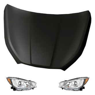 Replacement - 3-Piece Kit (Driver and Passenger Side Headlights, Hood Panel) (Standard Line)