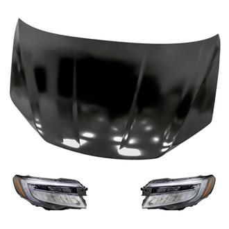 Replacement - 3-Piece Kit (Driver and Passenger Side Headlights, Hood Panel) (Standard Line)