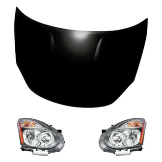 Replacement - 3-Piece Kit (Driver and Passenger Side Headlights, Hood Panel) (Standard Line)