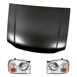 Replacement - 3-Piece Kit (Driver and Passenger Side Headlights, Hood Panel) (Standard Line)