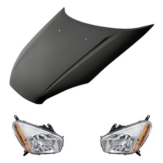 Replacement - 3-Piece Kit (Driver and Passenger Side Headlights, Hood Panel) (Standard Line)