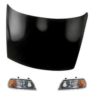 Replacement - 3-Piece Kit (Driver and Passenger Side Headlights, Hood Panel) (Standard Line)
