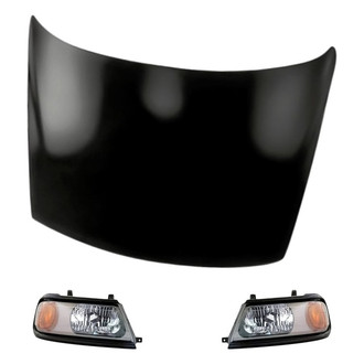 Replacement - 3-Piece Kit (Driver and Passenger Side Headlights, Hood Panel) (Standard Line)