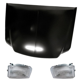 Replacement - 3-Piece Kit (Driver and Passenger Side Headlights, Hood Panel) (Standard Line)