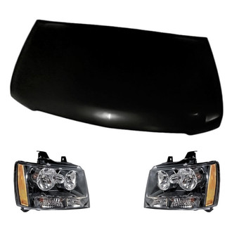 Replacement - 3-Piece Kit (Driver and Passenger Side Headlights, Hood Panel) (Standard Line)