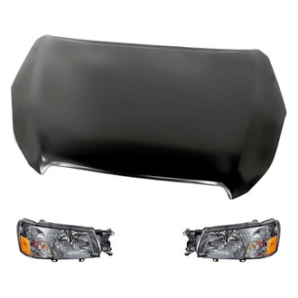 Replacement - 3-Piece Kit (Driver and Passenger Side Headlights, Hood Panel) (Standard Line)