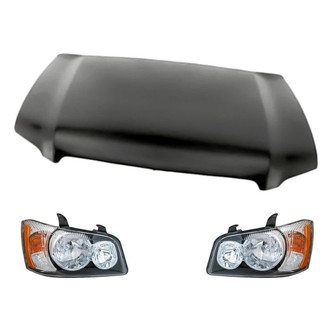 Replacement - 3-Piece Kit (Driver and Passenger Side Headlights, Hood Panel) (Standard Line)