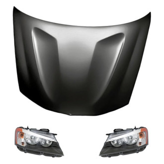 Replacement - 3-Piece Kit (Driver and Passenger Side Headlights, Hood Panel) (Standard Line)