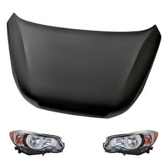 Replacement BNDL-280922 - 3-Piece Kit (Driver and Passenger Side Headlights, Hood Panel) (Standard Line)