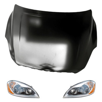 Replacement - 3-Piece Kit (Driver and Passenger Side Headlights, Hood Panel) (Standard Line)