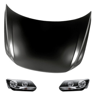 Replacement - 3-Piece Kit (Driver and Passenger Side Headlights, Hood Panel) (Standard Line)
