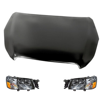 Replacement - 3-Piece Kit (Driver and Passenger Side Headlights, Hood Panel) (Standard Line)
