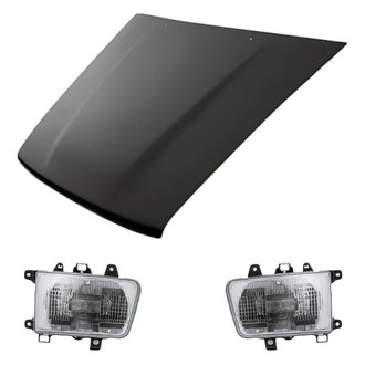 Replacement - 3-Piece Kit (Driver and Passenger Side Headlights, Hood Panel) (Standard Line)