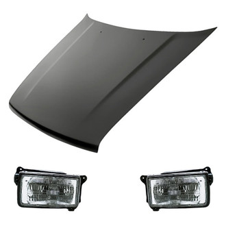 Replacement - 3-Piece Kit (Driver and Passenger Side Headlights, Hood Panel) (Standard Line)