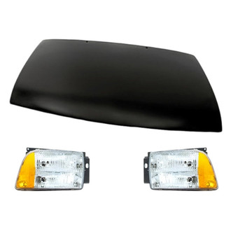 Replacement - 3-Piece Kit (Driver and Passenger Side Headlights, Hood Panel) (Standard Line)