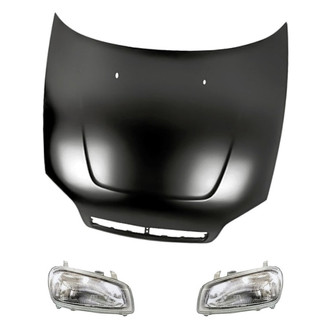 Replacement - 3-Piece Kit (Driver and Passenger Side Headlights, Hood Panel) (Standard Line)