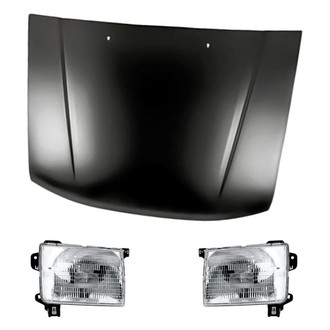 Replacement - 3-Piece Kit (Driver and Passenger Side Headlights, Hood Panel) (Standard Line)