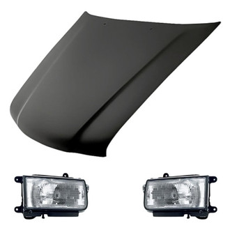 Replacement - 3-Piece Kit (Driver and Passenger Side Headlights, Hood Panel) (Standard Line)