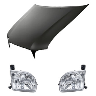 Replacement - 3-Piece Kit (Driver and Passenger Side Headlights, Hood Panel) (Standard Line)