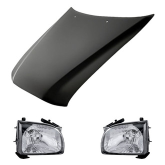 Replacement - 3-Piece Kit (Driver and Passenger Side Headlights, Hood Panel) (Standard Line)